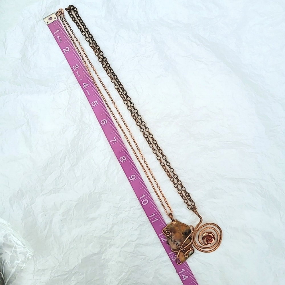 HANDCRAFTED COPPER PENDANT NECKLACES - LOT OF 2 - Picture 6 of 7